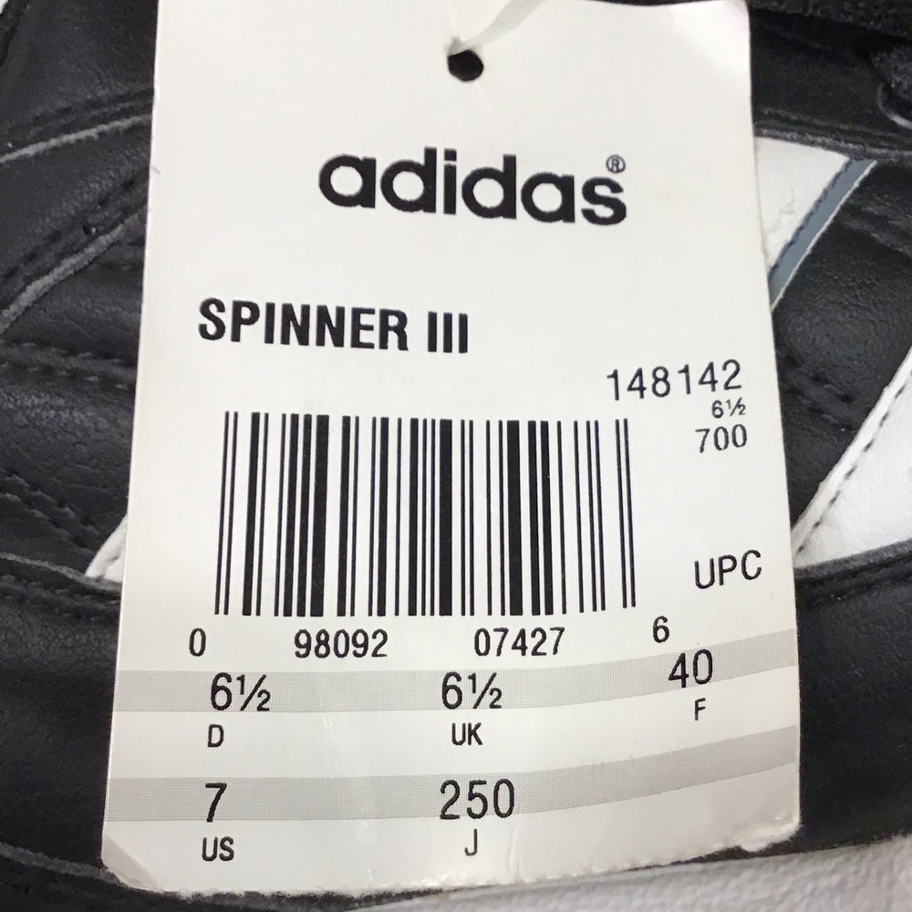 Adidas Baseball Cleat NWT Spinner III Black & White Athletic Shoe SZ 7 - Picture 10 of 15